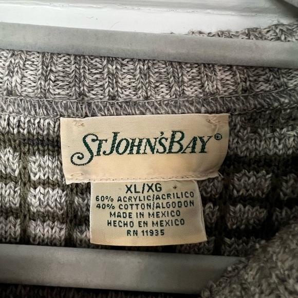 Vintage St. John’s Bay Sweater XL Coogi Styl 90s Chunky Knit Earth Tone Pullover - Picture 5 of 7